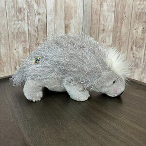 Webkinz Plush Porcupine Stuffed Animal Fuzzy Toy Gray White Small No Code